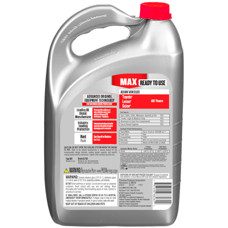 Anticongelante Prestone Rojo Asiáticos | Protección 10 Años - Imagen 2