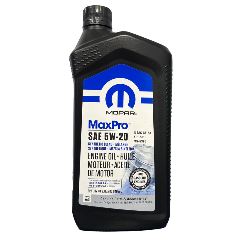 Aceite Motor 5w20 Mopar / Dodge / Jeep Bidón 946 Ml